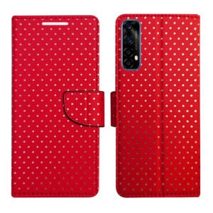 Dhar Flips Red Dot Flip Coverfor Realme Narzo 20 Pro | Leather Finish | Shock Proof | Magnetic Clouser Compatible with Realme Narzo 20 Pro