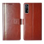 Dhar Flips Brown GP Flip Cover for Realme Narzo 20 Pro | Leather Finish | Shock Proof | Magnetic Clouser Compatible with Realme Narzo 20 Pro