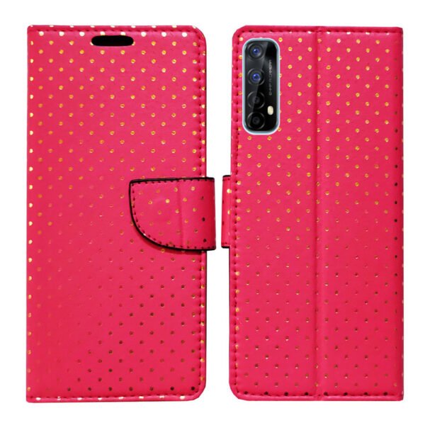 Dhar Flips Pink Dot Flip Coverfor Realme Narzo 20 Pro | Leather Finish | Shock Proof | Magnetic Clouser Compatible with Realme Narzo 20 Pro