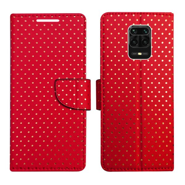 Dhar Flips Red Dot Flip Cover Poco M2 Pro | Leather Finish | Shock Proof | Magnetic Clouser | Light Weight | Compatible with Poco M2 Pro Cover | Best Designer Cover For Poco M2 Pro