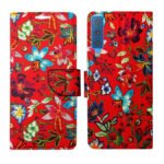 Dhar Flips Red Pattern Flip Cover Samsung A7 2018 | Leather Finish | Shock Proof | Magnetic Clouser | Light Weight | Compatible with Samsung A7 2018 Cover | Best Designer Cover For Samsung A7 2018