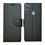 Dhar Flips Black Dot Flip Cover Samsung M21 2021 | Leather Finish | Shock Proof | Magnetic Clouser | Light Weight | Compatible with Samsung M21 2021 Cover | Best Designer Cover For Samsung M21 2021