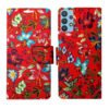 Dhar Flips Red Pattern Flip Cover Samsung M32 5G | Leather Finish | Shock Proof | Magnetic Clouser | Light Weight | Compatible with Samsung M32 5G Cover | Best Designer Cover For Samsung M32 5G