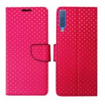 Dhar Flips Pink Dot Flip Cover Samsung A7 2018 | Leather Finish | Shock Proof | Magnetic Clouser | Light Weight | Compatible with Samsung A7 2018 Cover | Best Designer Cover For Samsung A7 2018