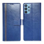 Dhar Flips Blue GP Flip Cover Samsung M32 5G | Leather Finish | Shock Proof | Magnetic Clouser | Light Weight | Compatible with Samsung M32 5G Cover | Best Designer Cover For Samsung M32 5G