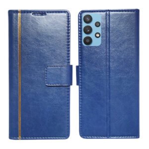 Dhar Flips Blue GP Flip Cover Samsung M32 5G | Leather Finish | Shock Proof | Magnetic Clouser | Light Weight | Compatible with Samsung M32 5G Cover | Best Designer Cover For Samsung M32 5G