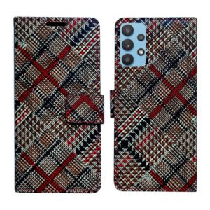 Dhar Flips Check Flip Cover Samsung M32 5G | Leather Finish | Shock Proof | Magnetic Clouser | Light Weight | Compatible with Samsung M32 5G Cover | Best Designer Cover For Samsung M32 5G