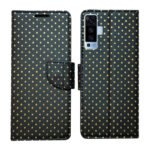 Dhar Flips Black Dot Flip Cover Vivo X50 | Leather Finish | Shock Proof | Magnetic Clouser | Light Weight | Compatible with Vivo X50 Cover | Best Designer Cover For Vivo X50