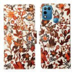 Dhar Flips Orange Pattern Flip Cover Infinix Hot 10 Play | Leather Finish | Shock Proof | Magnetic Clouser | Light Weight | Compatible with Infinix Hot 10 Play Cover | Best Designer Cover For Infinix Hot 10 Play