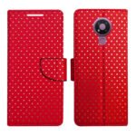 Dhar Flips Red Dot Flip Cover Nokia 5.4 | Leather Finish | Shock Proof | Magnetic Clouser | Light Weight | Compatible with Nokia 5.4 Cover | Best Designer Cover For Nokia 5.4