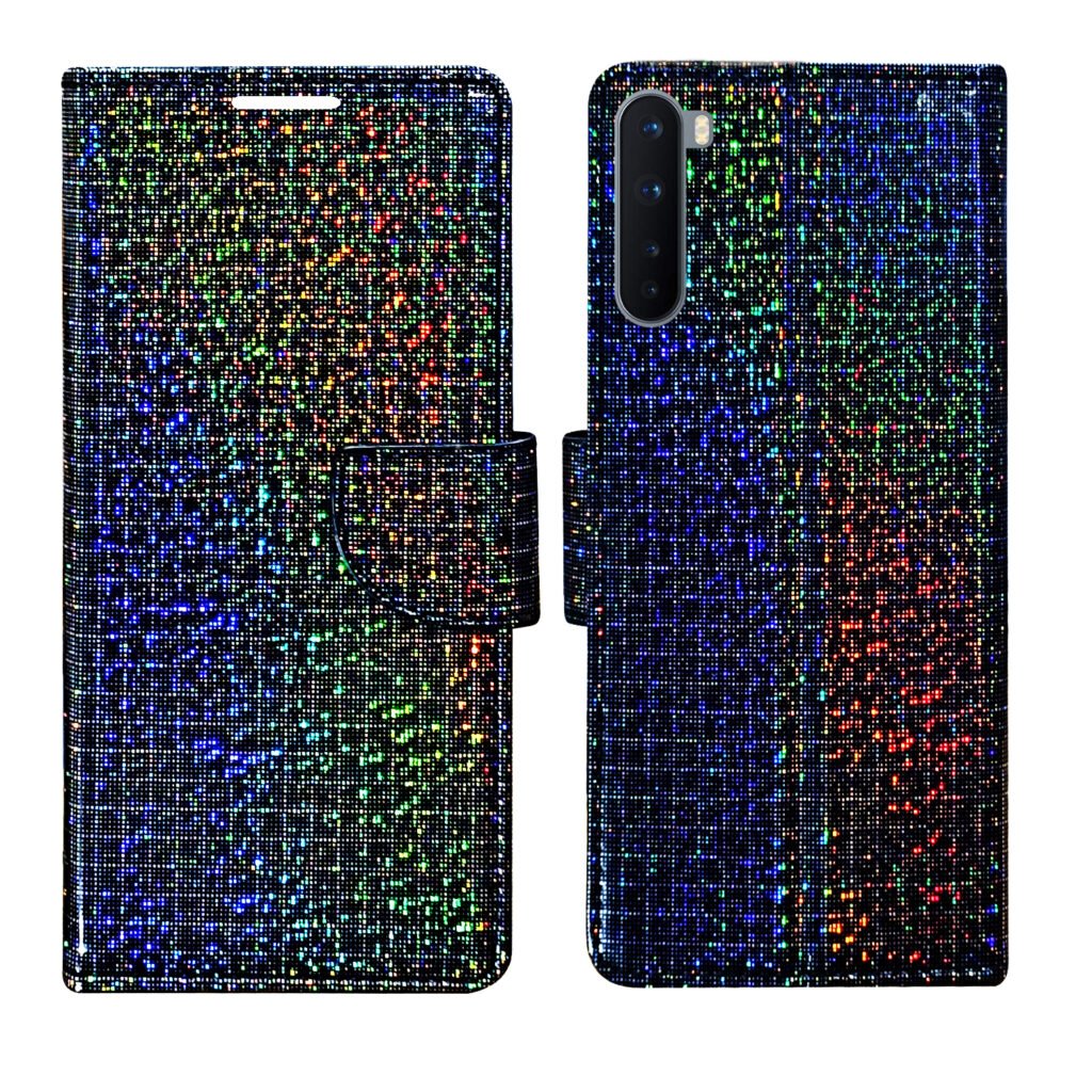 Dhar Flips Glitter Flip Cover One Plus Nord | Leather Finish | Shock Proof | Magnetic Clouser | Light Weight | Compatible with One Plus Nord Cover | Best Designer Cover For One Plus Nord