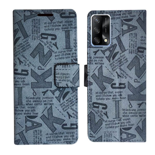 Dhar Flips Grey ATZ Flip Cover Oppo F19 | Leather Finish | Shock Proof | Magnetic Clouser | Light Weight | Compatible with Oppo F19 Cover | Best Designer Cover For Oppo F19