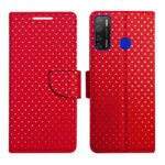 Dhar Flips Red Dot Flip Cover Tecno Spark 5 Pro | Leather Finish | Shock Proof | Magnetic Clouser | Light Weight | Compatible with Tecno Spark 5 Pro Cover | Best Designer Cover For Tecno Spark 5 Pro