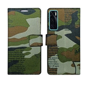 Dhar Flips Army Flip Cover Vivo V20 SE | Leather Finish | Shock Proof | Magnetic Clouser | Light Weight | Compatible with Vivo V20 SE Cover | Best Designer Cover For Vivo V20 SE