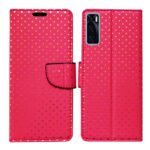 Dhar Flips Pink Dot Flip Cover Vivo V20 SE | Leather Finish | Shock Proof | Magnetic Clouser | Light Weight | Compatible with Vivo V20 SE Cover | Best Designer Cover For Vivo V20 SE