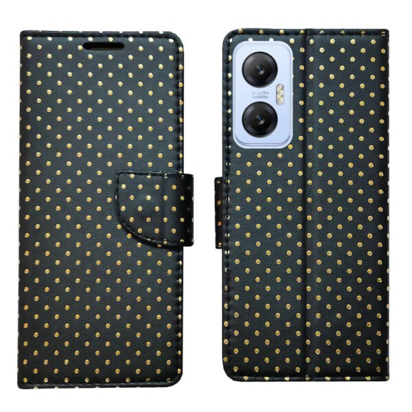 Dhar Flips Black Dot Flip Cover Infinix Hot 20 5G   | Leather Finish | Shock Proof | Magnetic Clouser | Light Weight | Compatible with Infinix Hot 20 5G  Cover | Best Designer Cover For Infinix Hot 20 5G