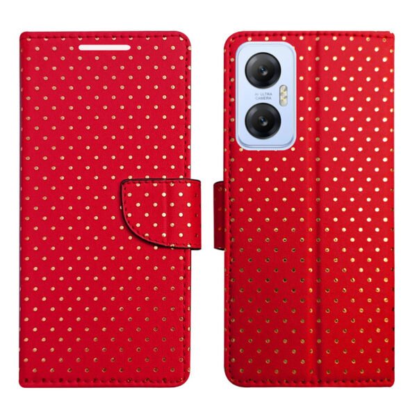 Dhar Flips Red Dot Flip Cover Infinix Hot 20 5G   | Leather Finish | Shock Proof | Magnetic Clouser | Light Weight | Compatible with Infinix Hot 20 5G  Cover | Best Designer Cover For Infinix Hot 20 5G