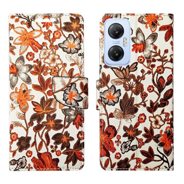 Dhar Flips Orange Pattern Flip Cover Infinix Hot 20 5G   | Leather Finish | Shock Proof | Magnetic Clouser | Light Weight | Compatible with Infinix Hot 20 5G  Cover | Best Designer Cover For Infinix Hot 20 5G