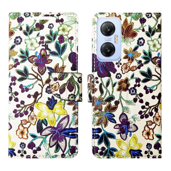 Dhar Flips Purple Pattern Flip Cover Infinix Hot 20 5G   | Leather Finish | Shock Proof | Magnetic Clouser | Light Weight | Compatible with Infinix Hot 20 5G  Cover | Best Designer Cover For Infinix Hot 20 5G