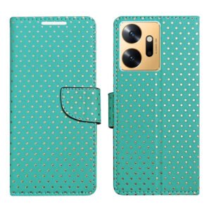 Dhar Flips Aquamarine Dot Flip Cover for Infinix Zero 20 4G | Leather Finish | Shock Proof | Magnetic Clouser Compatible with Infinix Zero 20 4G