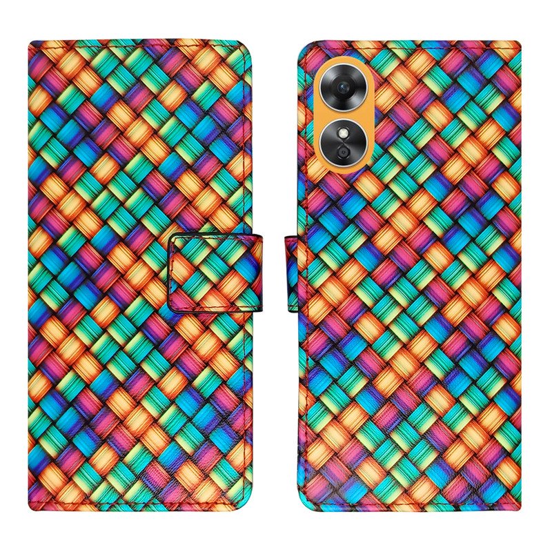 Dhar Flips Mat Mix Flip Cover Oppo A17 | Leather Finish | Shock Proof | Magnetic Clouser | Light Weight | Compatible with Oppo A17 Cover | Best Designer Cover For Oppo A17