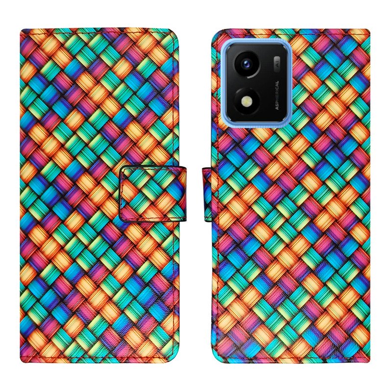Dhar Flips Mat Mix Flip Cover Vivo Y01 | Leather Finish | Shock Proof | Magnetic Clouser | Light Weight | Compatible with Vivo Y01 Cover | Best Designer Cover For Vivo Y01