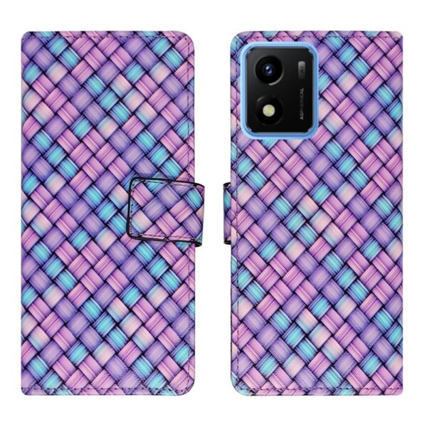 Dhar Flips Mat Purple Flip Cover Vivo Y01 | Leather Finish | Shock Proof | Magnetic Clouser | Light Weight | Compatible with Vivo Y01 Cover | Best Designer Cover For Vivo Y01