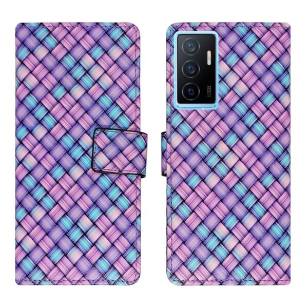 Dhar Flips Mat Purple Flip Cover Vivo Y75 4G | Leather Finish | Shock Proof | Magnetic Clouser | Light Weight | Compatible with Vivo Y75 4G Cover | Best Designer Cover For Vivo Y75 4G