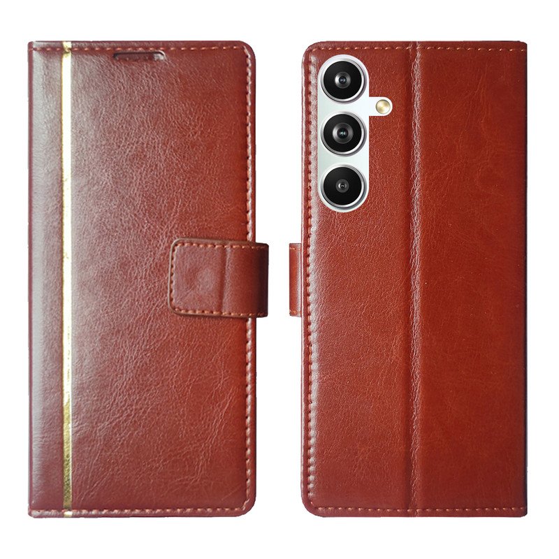 Dhar Flips Brown GP Flip Cover Samsung F54 5G  | Leather Finish | Shock Proof | Magnetic Clouser | Light Weight | Compatible with Samsung F54 5G  Cover | Best Designer Cover For Samsung F54 5G