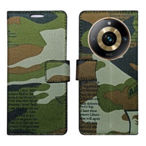 Dhar Flips Army Flip Cover Realme 11 Pro 5G | Leather Finish | Shock Proof | Magnetic Clouser | Light Weight | Compatible with Realme 11 Pro 5G Cover | Best Designer Cover For Realme 11 Pro 5G