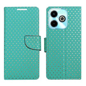 Dhar Flips Aquamarine Dot Flip Cover  Infinix Hot 40I | Leather Finish | Shock Proof | Magnetic Clouser | Light Weight | Compatible with  Infinix Hot 40I Cover | Best Designer Cover For  Infinix Hot 40I