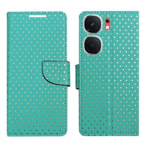 Dhar Flips Aquamarine Dot Flip Cover  IQOO Neo 9 Pro 5G | Leather Finish | Shock Proof | Magnetic Clouser | Light Weight | Compatible with  IQOO Neo 9 Pro 5G Cover | Best Designer Cover For  IQOO Neo 9 Pro 5G