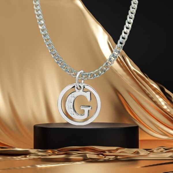 D2Fashion G Letter Locket Highly Finished Material Silver Metal Pendant