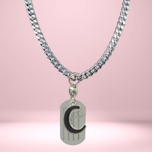 D2Fashion C Letter Pendent With Plate Metal Pendant