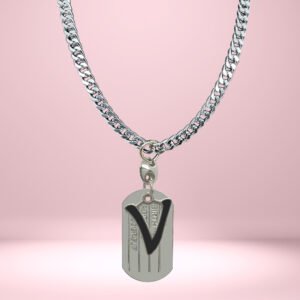 D2Fashion V Letter Pendent With Plate Metal Pendant