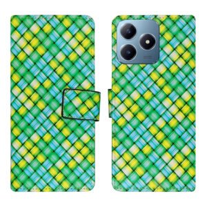 Dhar Flips Mat Green Flip Cover Realme C63 | Leather Finish | Shock Proof | Magnetic Clouser | Light Weight | Compatible with Realme C63 Cover | Best Designer Cover For Realme C63