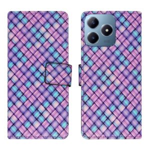 Dhar Flips Mat Purple Flip Cover Realme C63 | Leather Finish | Shock Proof | Magnetic Clouser | Light Weight | Compatible with Realme C63 Cover | Best Designer Cover For Realme C63